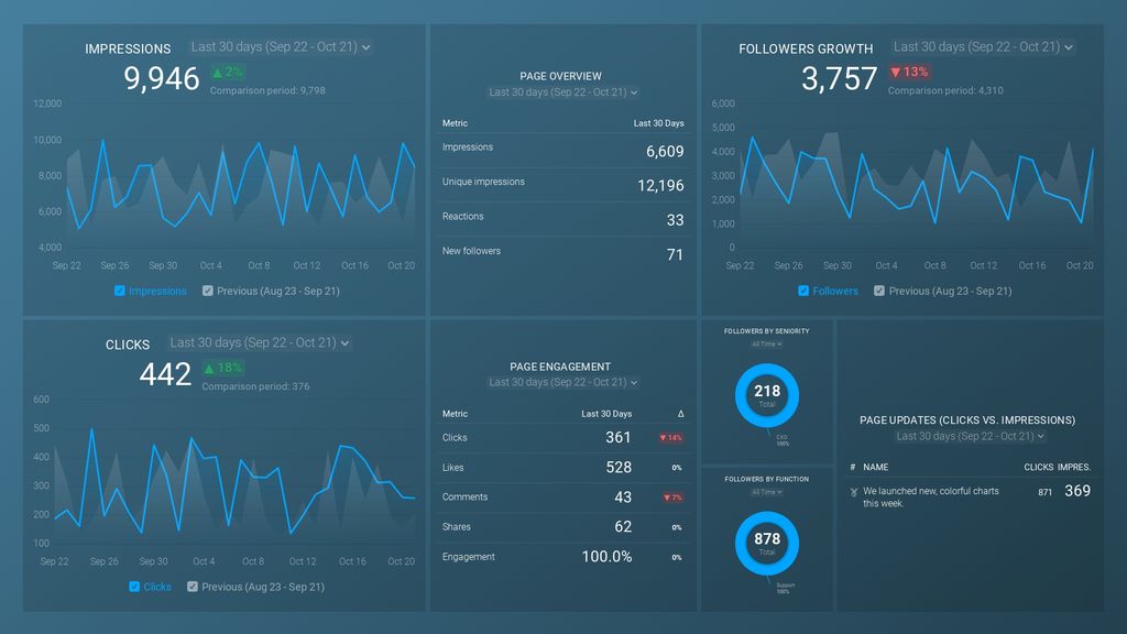 LinkedIn Company Page Engagement Dashboard Template