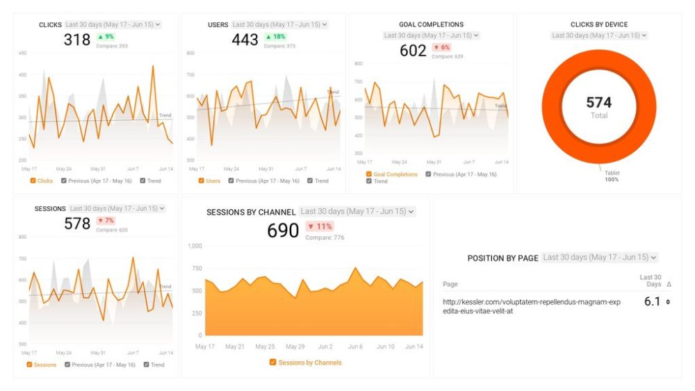 SEO Campaign Performance Dashboard Template