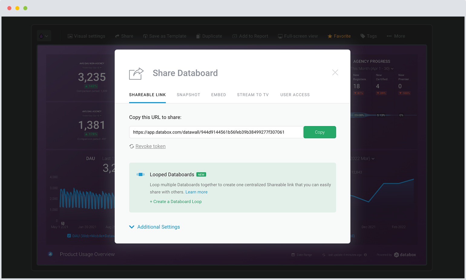 How to share a dashboard with Databox