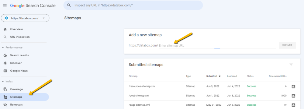 Add a Sitemap to Google Search Console