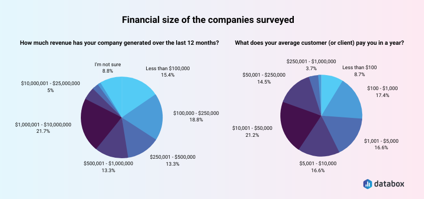 financial size of the companies surveyed