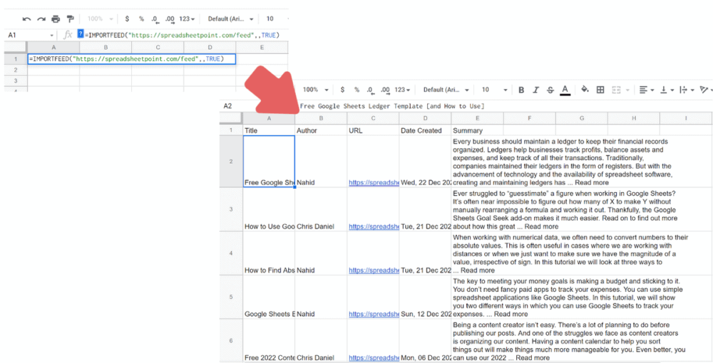 Using IMPORT Functions in Google Sheets