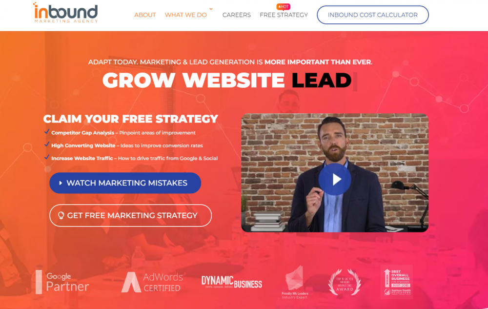 marketing agency landing page example