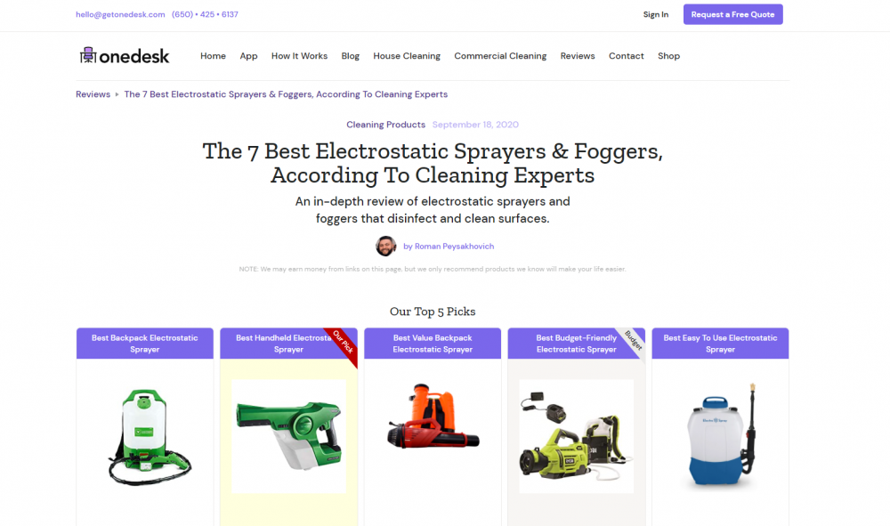 online cleaning services landing page example