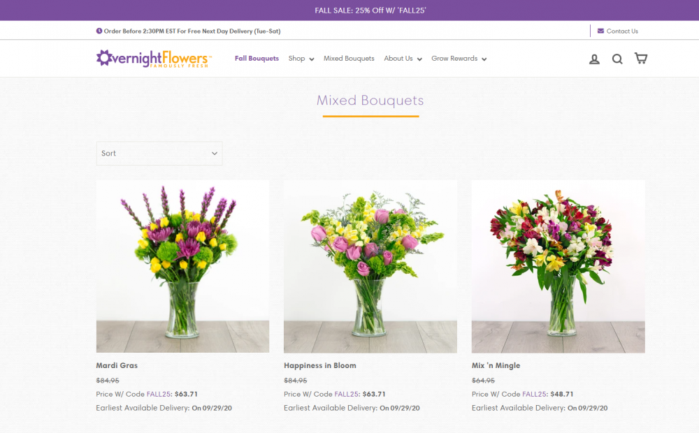 Flower shop landing page example
