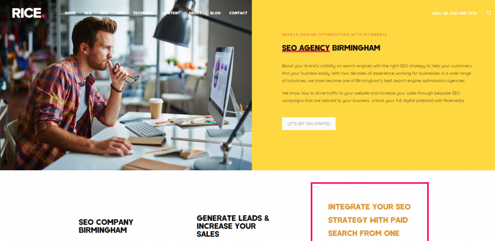 SEO agency landing page example