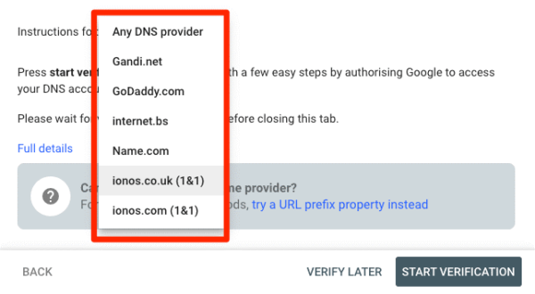 Domain Property Verification