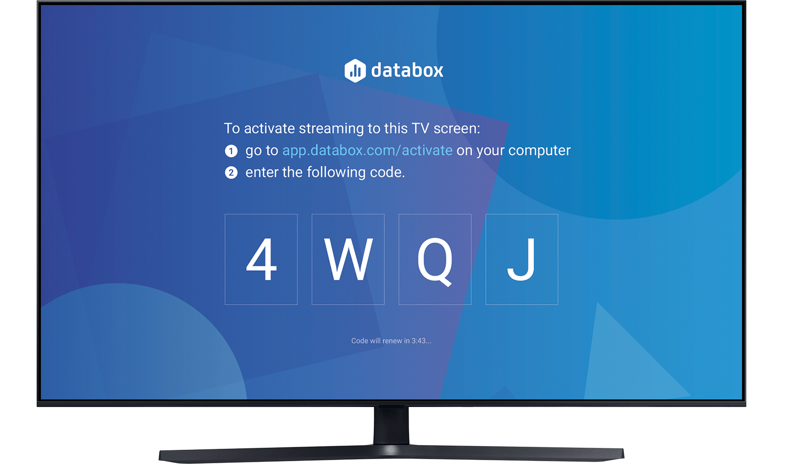 Visit tv.databox.com and receive your unique 4-digit code